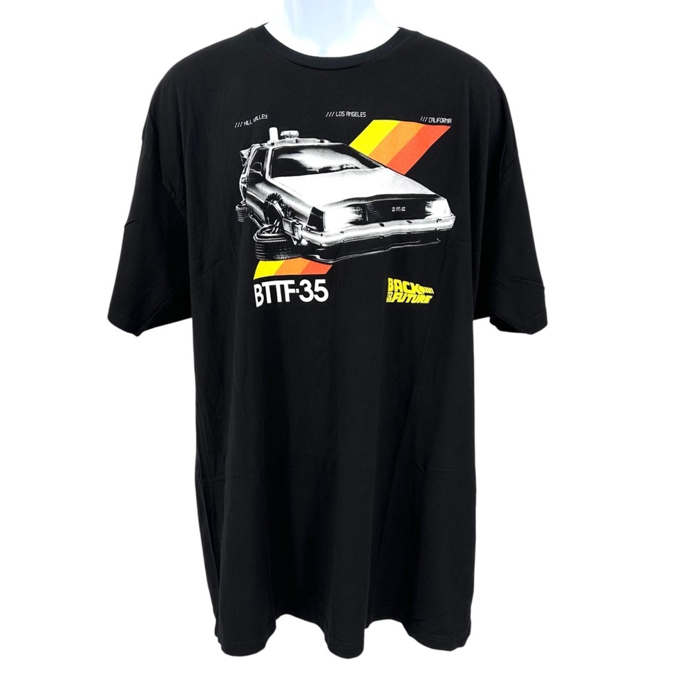 BACK TO THE FUTURE T-Shirt Black Short Sleeved Graphic Licensed Men's 2XL‎ Big